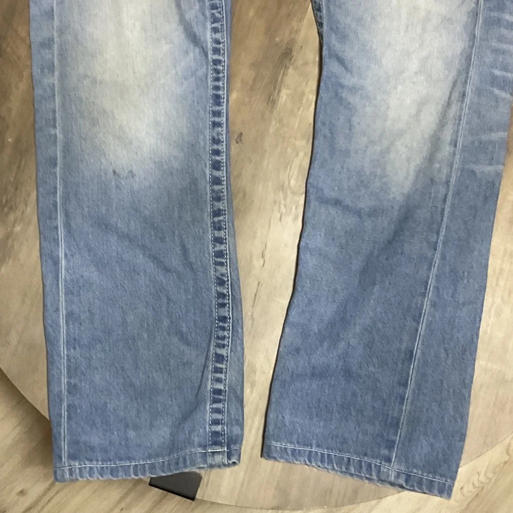 True Religion Men's Light Blue Slim Straight Jeans